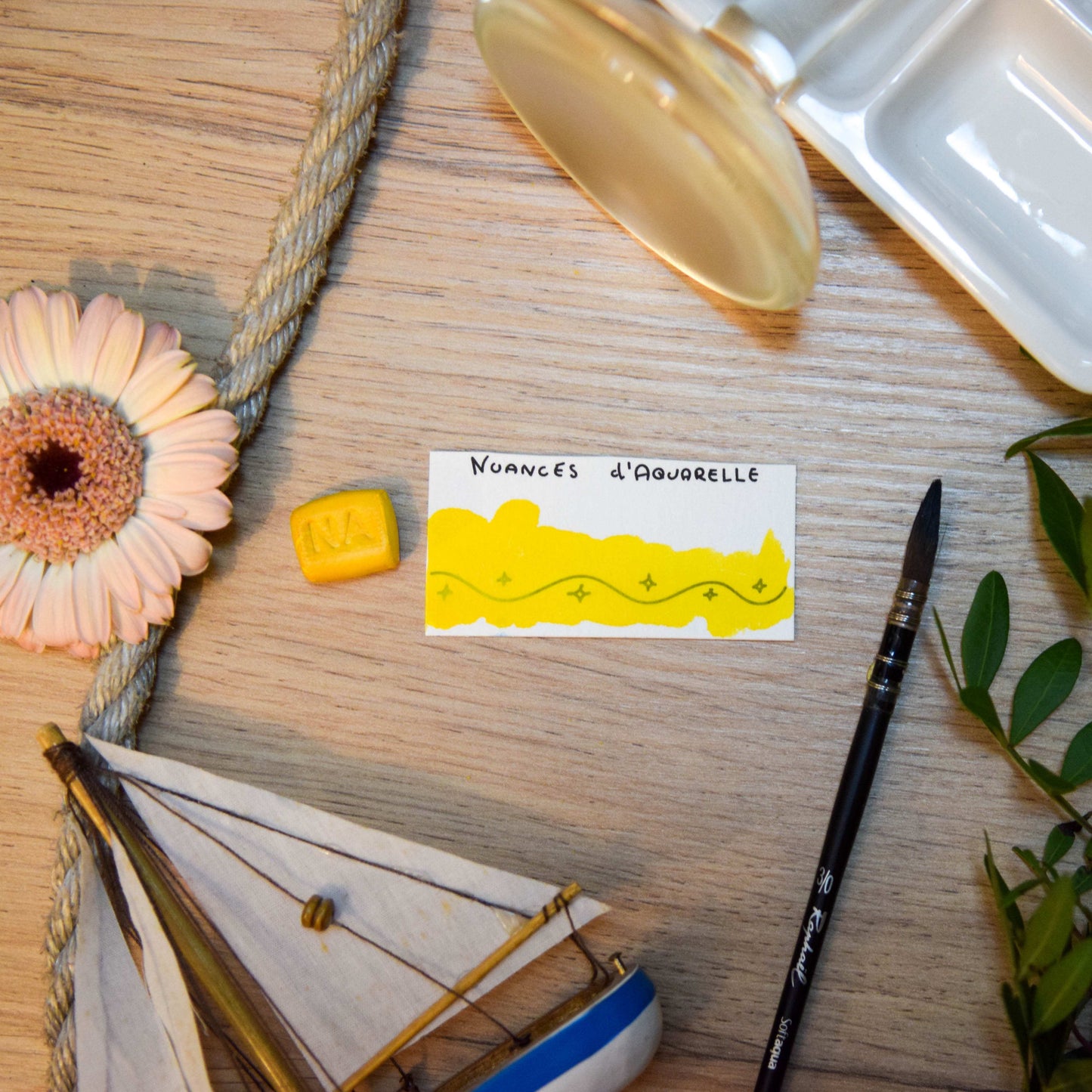 Aquarelle artisanale extra-fine végane eco-responsable et solidaire en vrac couleur Jaune Épopée