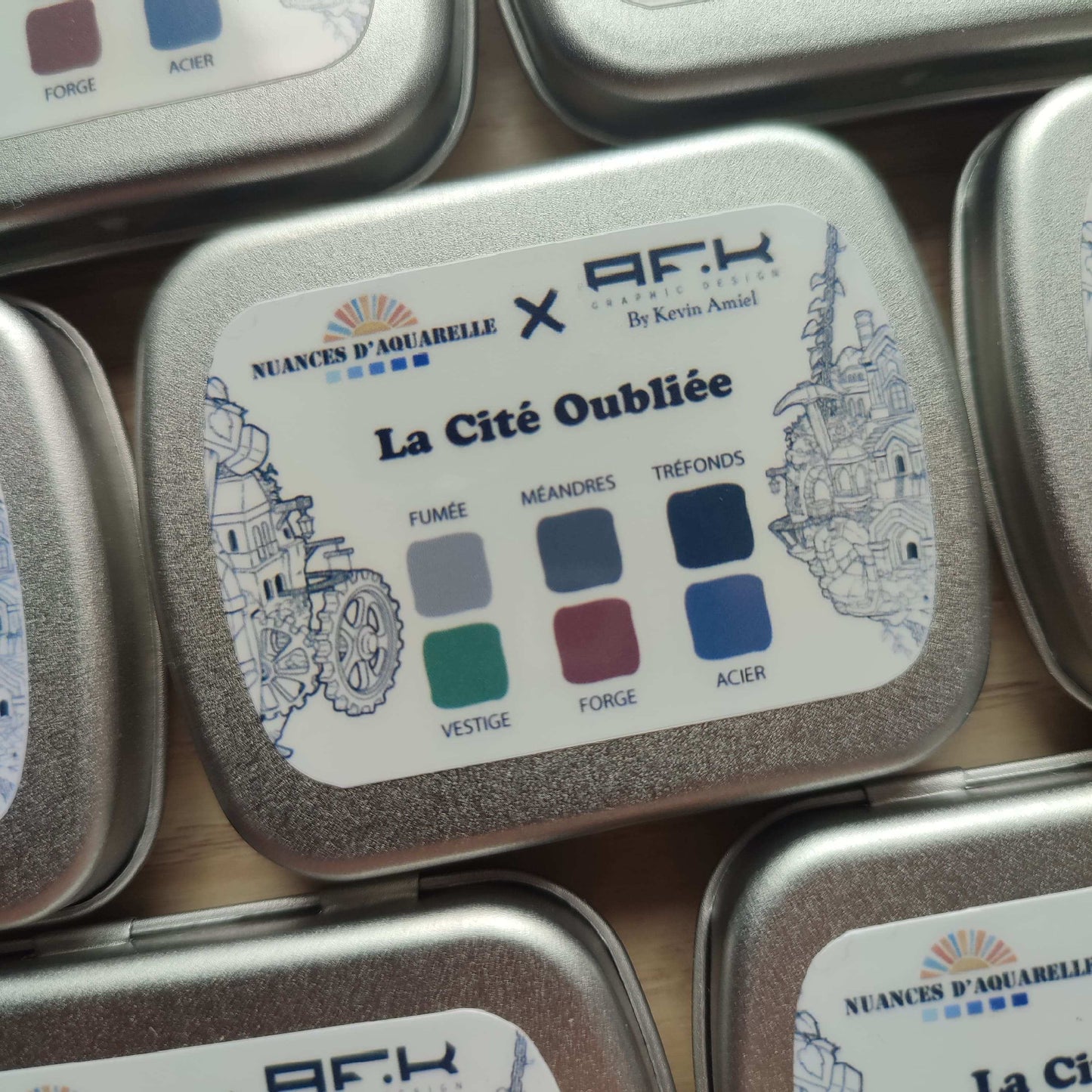 Palette "La cité oubliée" - 6 Aquarelles Artisanales Véganes, Éco-responsables et Solidaires