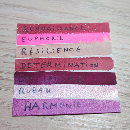 Euphorie - Demi-godets Nuances Solidaires Édition 2024 - Octobre Rose - Aquarelle Artisanale Végane