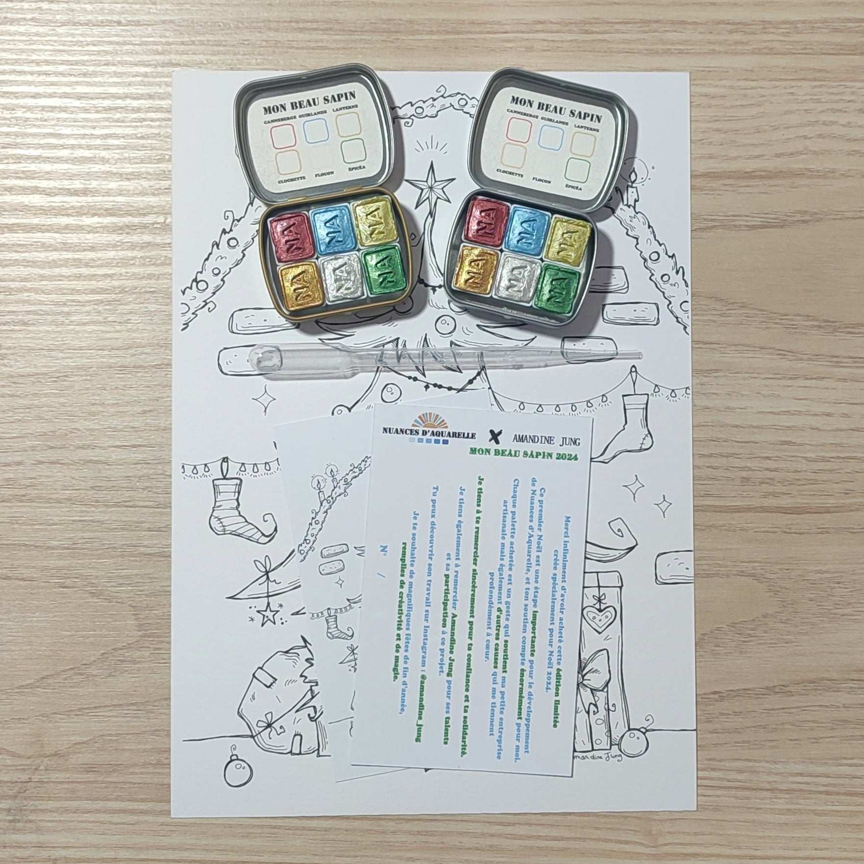 Palette Noël Édition 2024 - Mon beau sapin - Aquarelle Artisanale Végane
