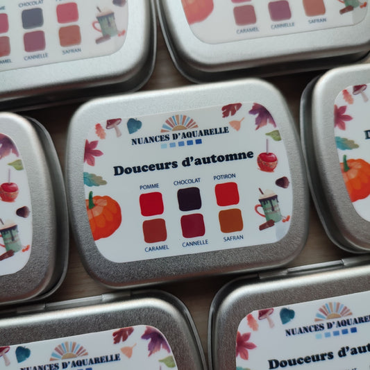 Offre "Douceurs d'automne" 6 aquarelles artisanales véganes et solidaires