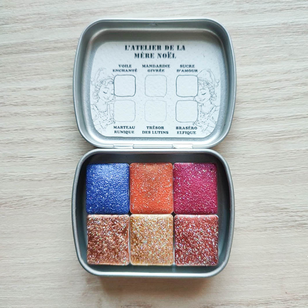 "L'atelier de la Mère Noël" 6 aquarelles artisanales véganes et solidaires