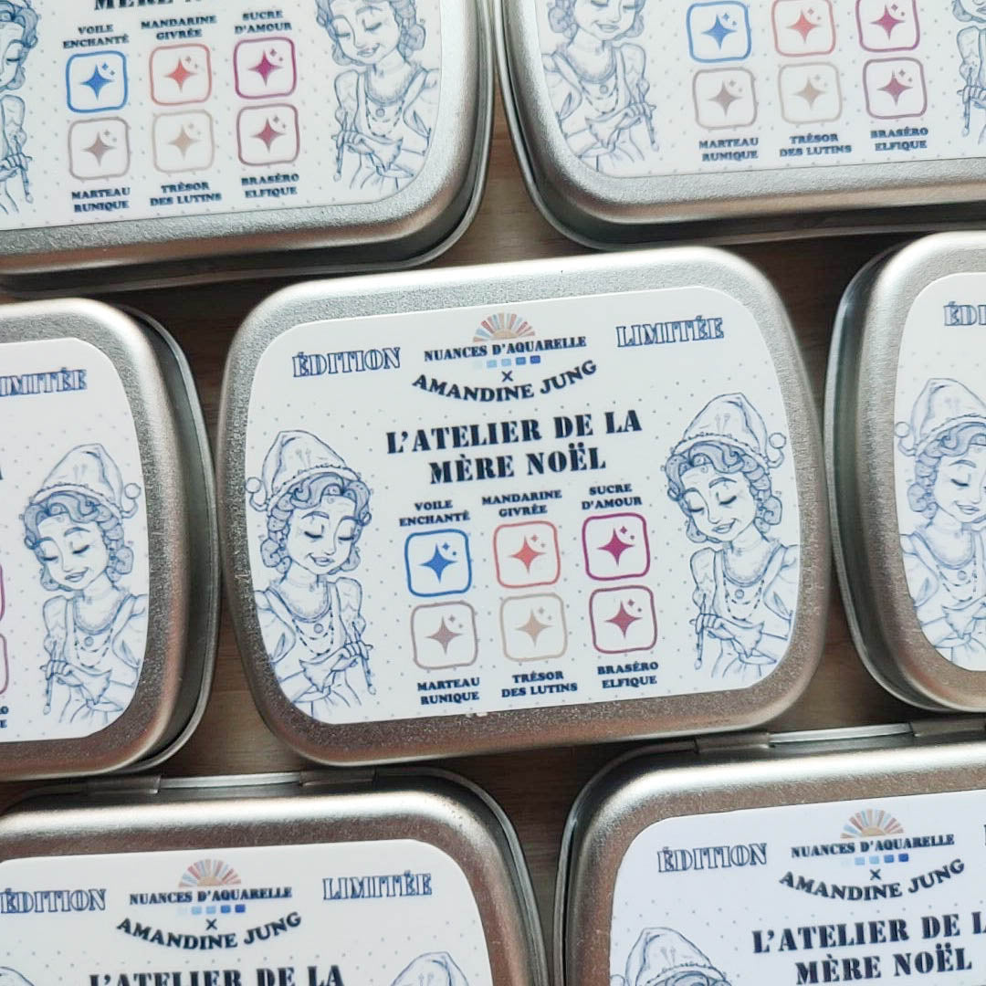"L'atelier de la Mère Noël" 6 aquarelles artisanales véganes et solidaires