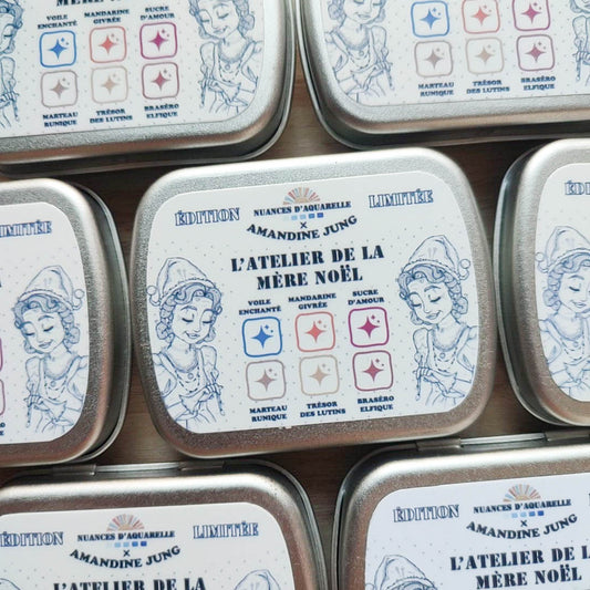"L'atelier de la Mère Noël" 6 aquarelles artisanales véganes et solidaires