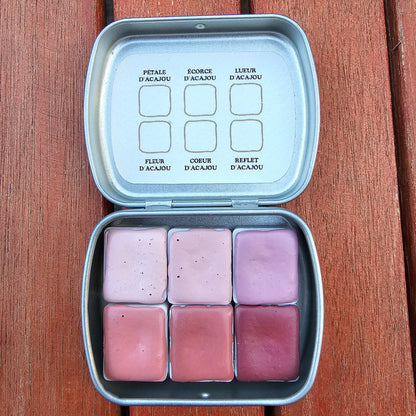 Palette Nuances d'Acajou, six aquarelles brunes pour carnations chaudes, Nuances d'Aquarelle