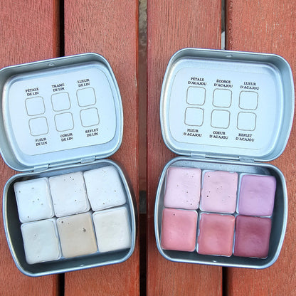Coffret Nuances de Lin et d'Acajou, douze aquarelles pour carnations, Nuances d'Aquarelle