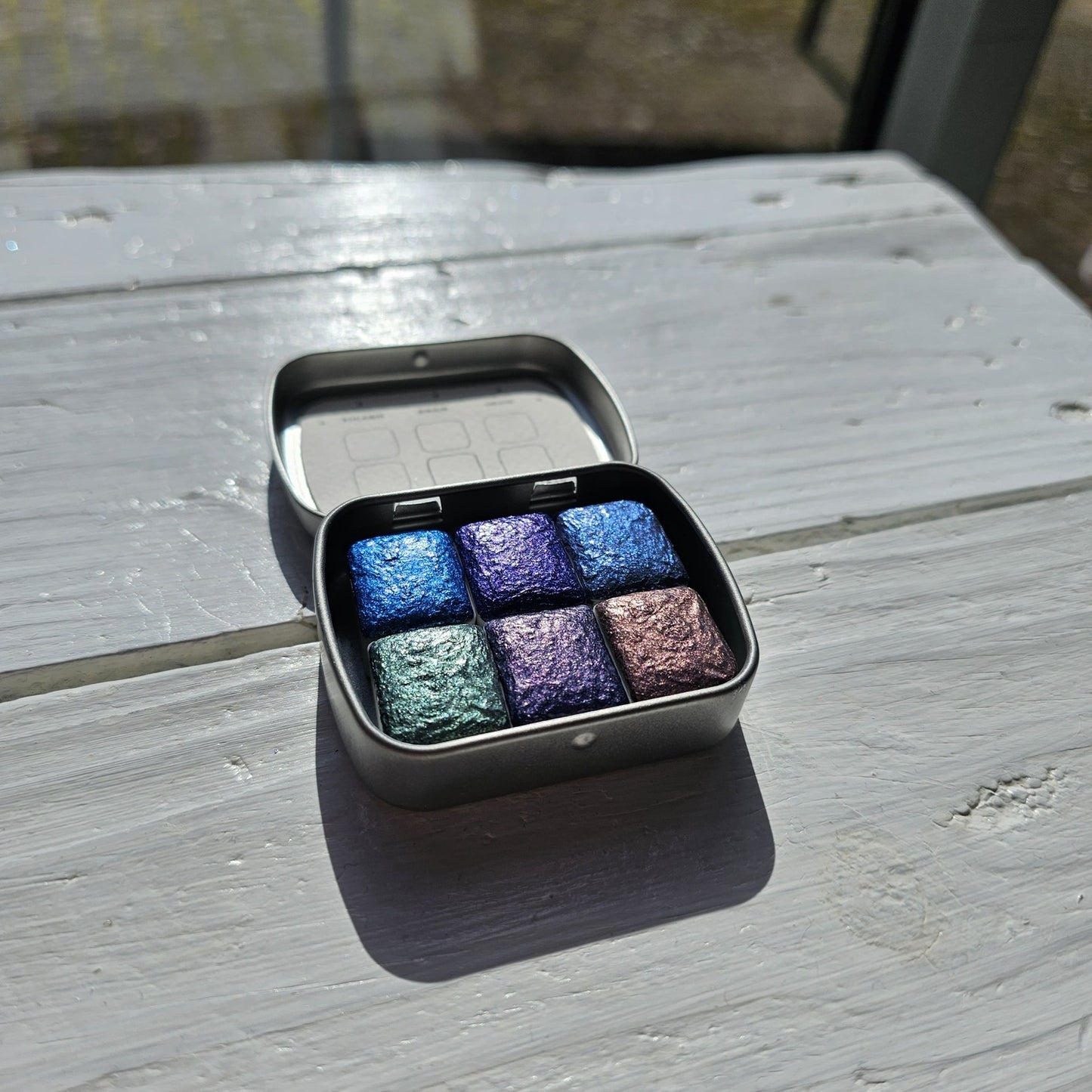 Collection "Galaxie Scintillante" - 6 Aquarelles Artisanales Métalisées Véganes Éco-responsables et Solidaires