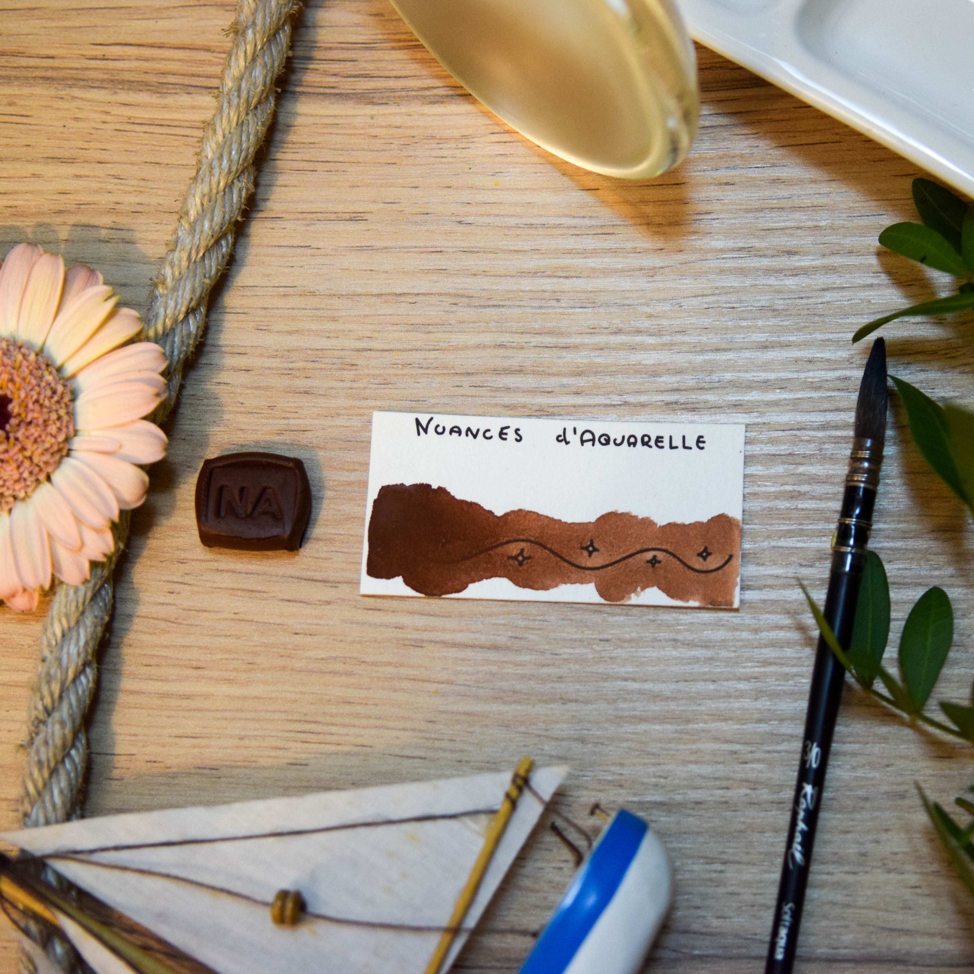 Aquarelle artisanale extra-fine végane eco-responsable et solidaire en vrac couleur Brun Canyon