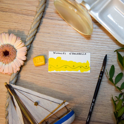 Aquarelle artisanale extra-fine végane eco-responsable et solidaire en vrac couleur Jaune Épopée