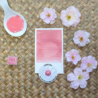 Sakura - "Hanami" - Aquarelle Artisanale Végane