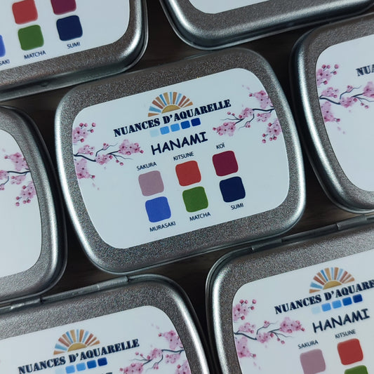 Palette "Hanami" - 6 Aquarelles Artisanales Véganes, Éco-responsables et Solidaires