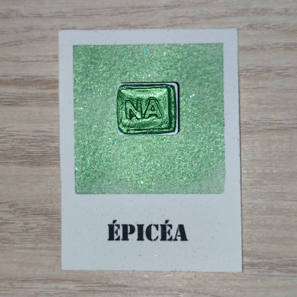 Épicéa "Mon beau sapin" Aquarelle Artisanale Irisée Pailletée Végane Éco-responsable et Solidaire
