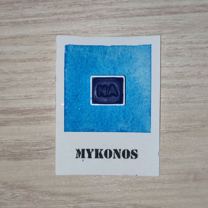 Mykonos "Écho chromatique" Aquarelle Artisanale Végane Éco-responsable et Solidaire