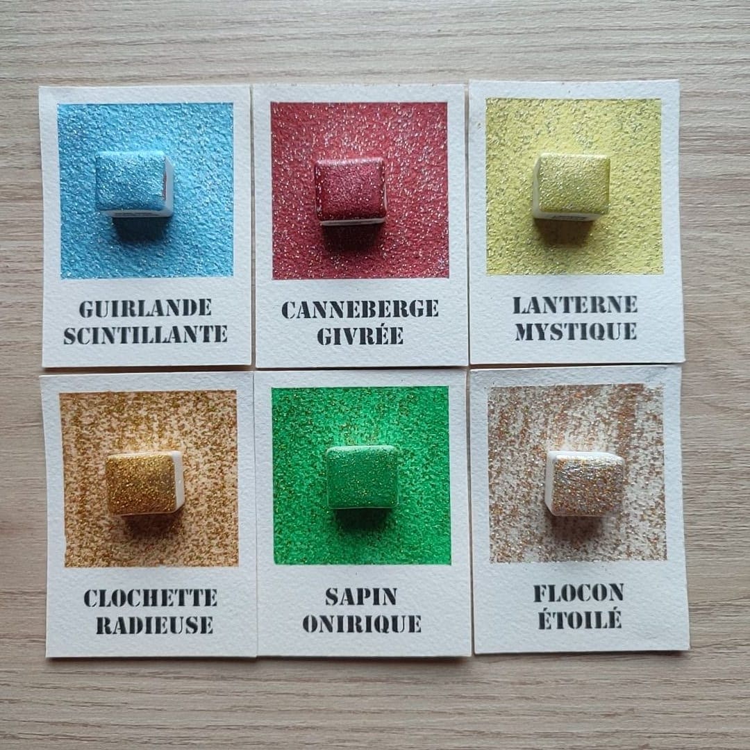 "Mon Beau Sapin - Réédition 2025" 6 aquarelles artisanales véganes et solidaires